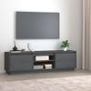 Mueble De Tv De Madera Maciza De Pino Gris 140x35x40 Cm