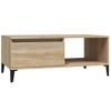 Mesa De Centro Madera Contrachapada Roble Sonoma 90x50x36,5 Cm