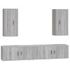 Set De Muebles Para Tv 4 Piezas Madera Contrachapada Gris Sonoma