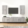 Set De Muebles Para Tv 4 Piezas Madera Contrachapada Gris Sonoma