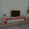 Mueble De Tv Con Luces Led Gris Hormigón 215x36,5x40 Cm