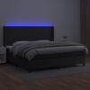 Cama Box Spring Colchón Y Led Cuero Sintético Negro 200x200 Cm