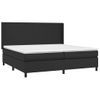 Cama Box Spring Colchón Y Led Cuero Sintético Negro 200x200 Cm