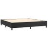 Cama Box Spring Colchón Y Led Cuero Sintético Negro 200x200 Cm