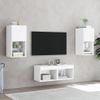 Muebles De Tv De Pared Con Luces Led 4 Piezas Blanco