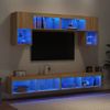 Muebles Tv Pared Con Led 6 Piezas Madera Ingeniería Roble Sonoma