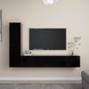 Juego De Mueble Para Tv De 4 Piezas Aglomerado Negro