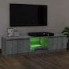 Mueble Para Tv Con Luces Led Gris Sonoma 140x40x35,5 Cm