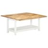 Mesa Extensible Madera De Mango Maciza Blanca 90x(45-90)x45 Cm