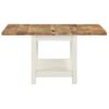 Mesa Extensible Madera De Mango Maciza Blanca 90x(45-90)x45 Cm