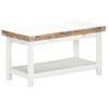 Mesa Extensible Madera De Mango Maciza Blanca 90x(45-90)x45 Cm