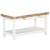 Mesa Extensible Madera De Mango Maciza Blanca 90x(45-90)x45 Cm