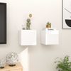 Muebles De Pared Para Tv 2 Unidades Blanco Con Brillo 30,5x30x30 Cm