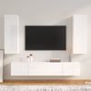 Set De Muebles De Tv 4 Piezas Madera Contrachapada Blanco Brillo