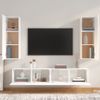 Set De Muebles De Tv 4 Piezas Madera Contrachapada Blanco Brillo