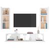 Set De Muebles De Tv 4 Piezas Madera Contrachapada Blanco Brillo