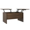 Mesa De Centro Madera Contrachapada Marrón Roble 80x50x42,5 Cm