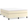 Estructura De Cama Box Spring Cuero Sintético Crema 140x190 Cm