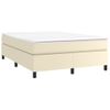 Estructura De Cama Box Spring Cuero Sintético Crema 140x190 Cm