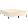 Estructura De Cama Box Spring Cuero Sintético Crema 140x190 Cm