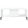 Mesa De Centro Madera Contrachapada Blanco Brillo 90x50x36,5 Cm