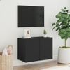 Mueble Para Tv De Pared Negro 60x30x41 Cm