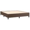 Estructura De Cama Box Spring Cuero Sintético Marrón 180x200 Cm