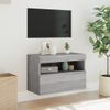 Mueble De Tv De Pared Con Luces Led Gris Sonoma 60x30x40 Cm