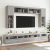 Mueble De Tv De Pared Con Luces Led Gris Sonoma 60x30x40 Cm