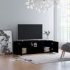 Mueble De Tv Madera Contrachapada Negra 120x34x37 Cm