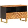 Mueble De Tv Madera De Mango Marrón Negro 70x33,5x46 Cm