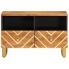 Mueble De Tv Madera De Mango Marrón Negro 70x33,5x46 Cm