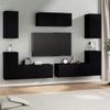 Set De Muebles Para Tv 7 Piezas Madera Contrachapada Negro