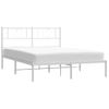 Estructura De Cama De Metal Con Cabecero Blanca 135x190 Cm