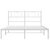 Estructura De Cama De Metal Con Cabecero Blanca 135x190 Cm