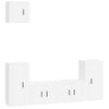 Set De Muebles Para Tv 5 Piezas Madera Contrachapada Blanco