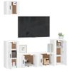 Set De Muebles Para Tv 5 Piezas Madera Contrachapada Blanco