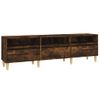 Mueble De Tv Madera Contrachapada Roble Ahumado 150x30x44,5 Cm