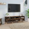 Mueble De Tv Madera Contrachapada Roble Ahumado 150x30x44,5 Cm