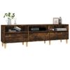 Mueble De Tv Madera Contrachapada Roble Ahumado 150x30x44,5 Cm