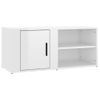 Mueble De Tv Madera Contrachapada Blanco Brillo 80x31,5x36 Cm