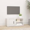 Mueble De Tv Madera Contrachapada Blanco Brillo 80x31,5x36 Cm