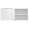 Mueble De Tv Madera Contrachapada Blanco Brillo 80x31,5x36 Cm