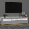 Mueble De Tv Con Luces Led Blanco Brillante 180x35x40 Cm