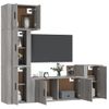 Set De Muebles Para Tv 5 Piezas Madera Contrachapada Gris Sonoma