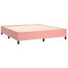 Cama Box Spring Colchón Y Led Terciopelo Rosa 180x200 Cm