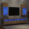 Muebles De Tv Con Luces Led 2 Unidades Roble Sonoma 40,5x30x90 Cm