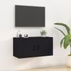 Mueble Para Tv De Pared Negro 80x34,5x40 Cm