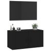 Mueble Para Tv De Pared Negro 80x34,5x40 Cm