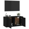 Mueble Para Tv De Pared Negro 80x34,5x40 Cm